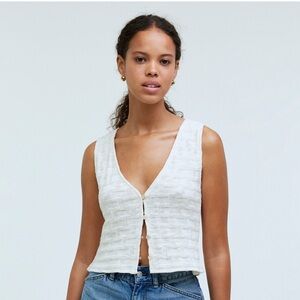 Madewell Basketweave-Stitch Vest Crop Top Medium